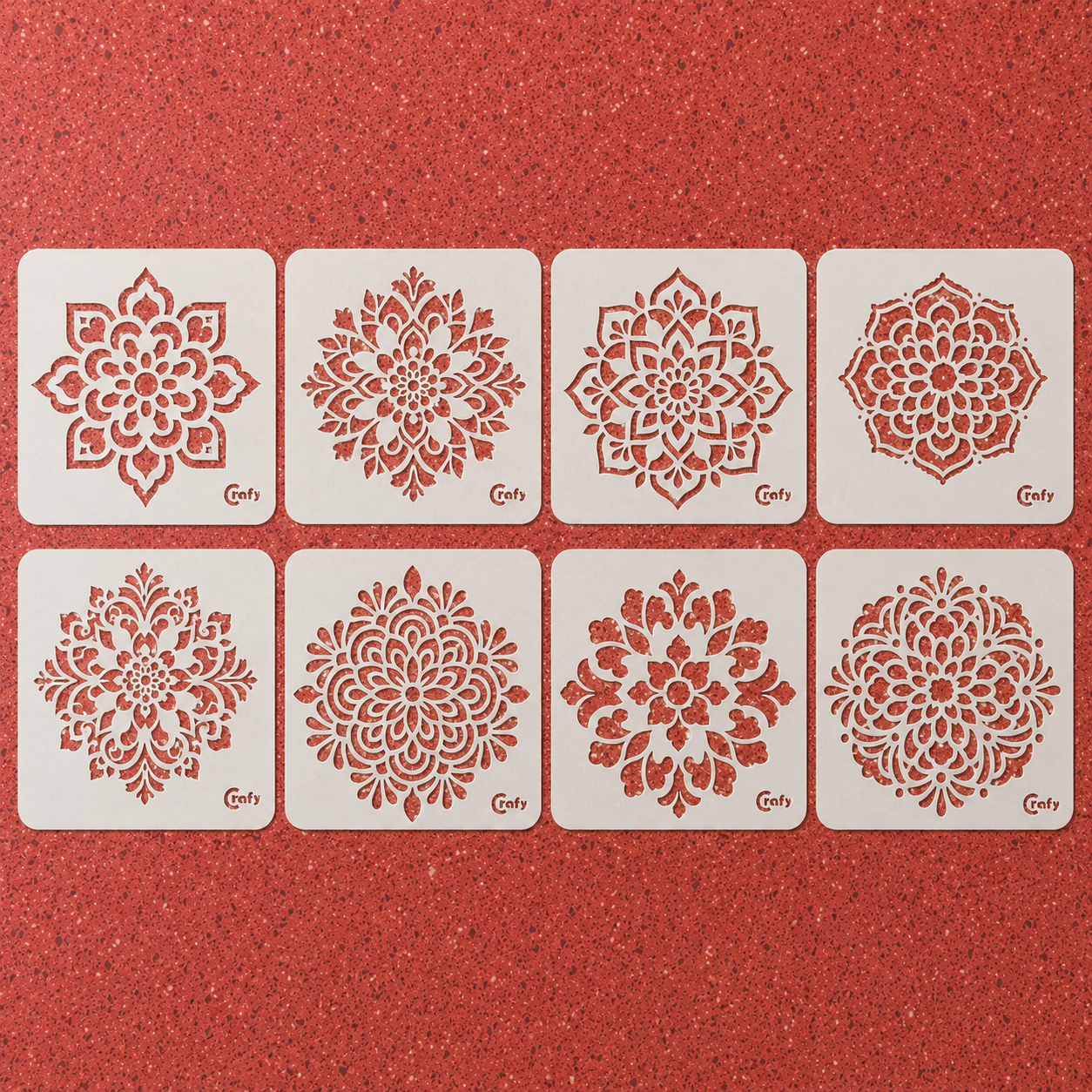 Set 8 Stencils Mandalas