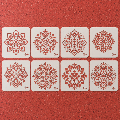 Set 8 Stencils Mandalas