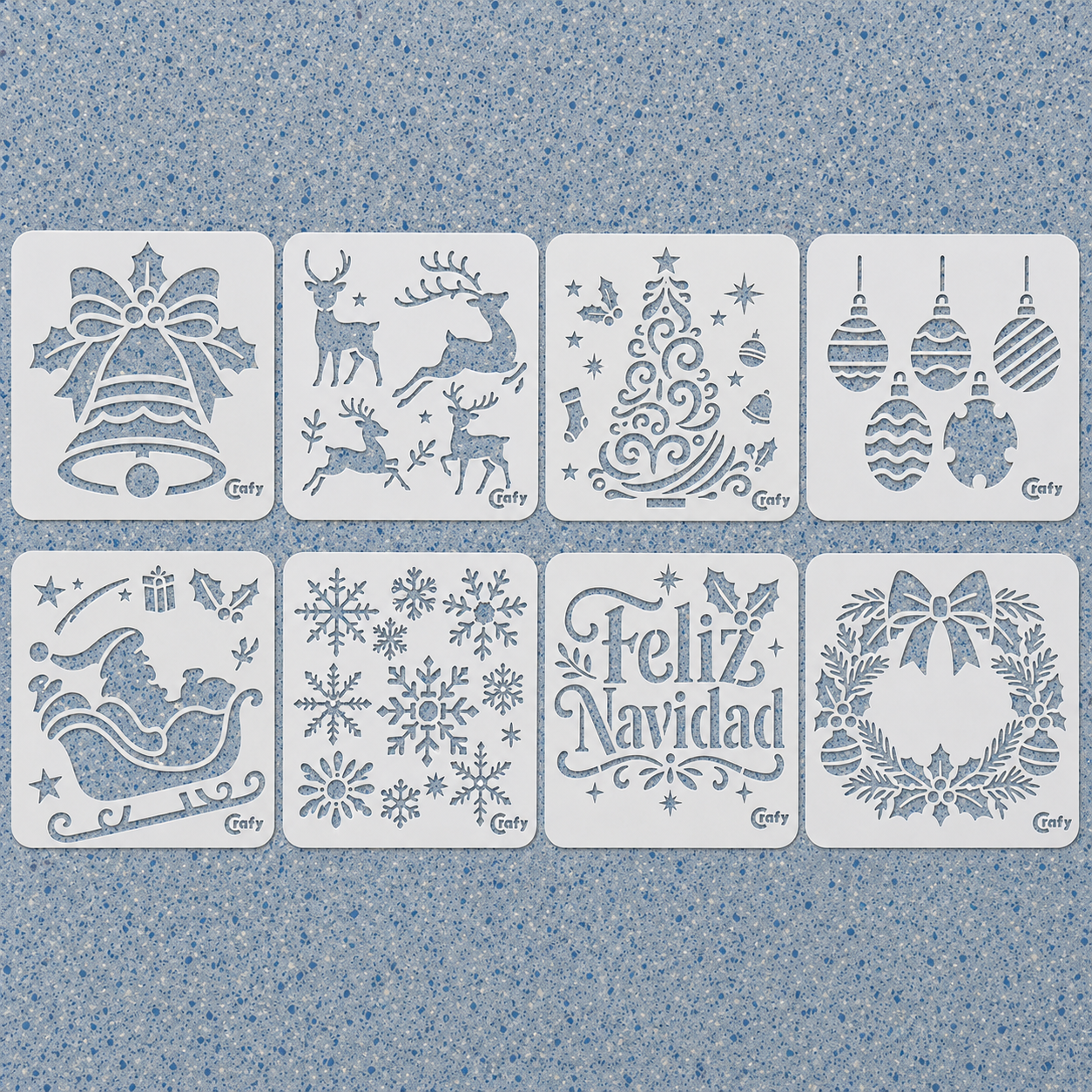 Set 8 Stencils Navidad