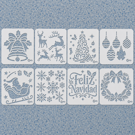 Set 8 Stencils Navidad
