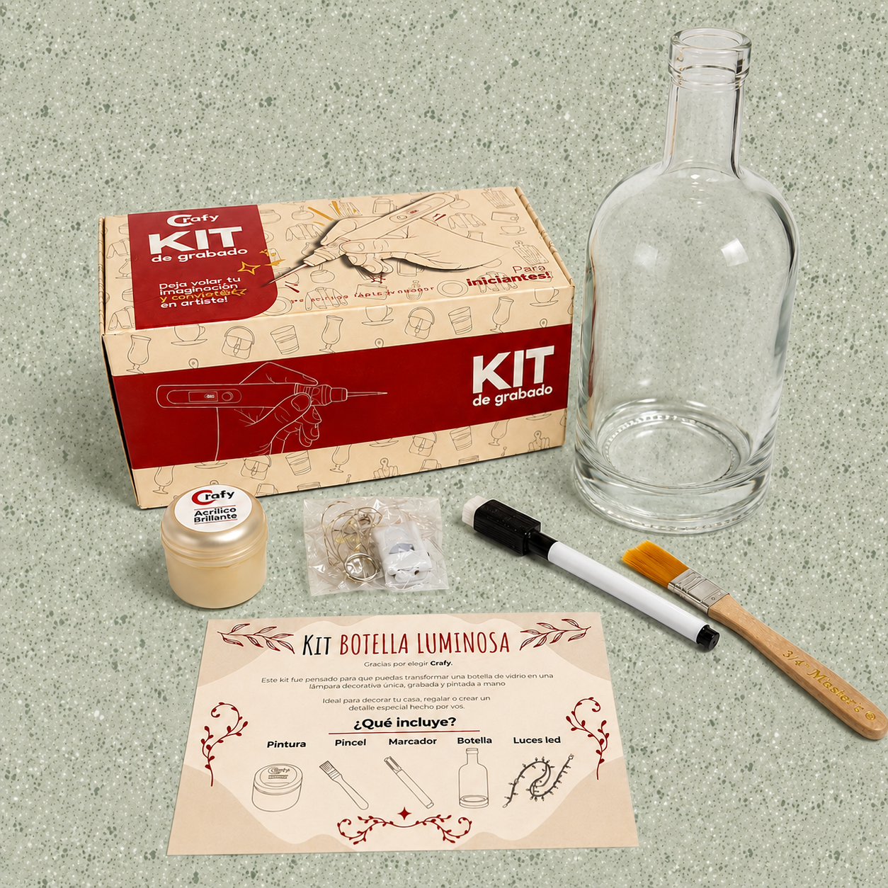 Kit Grabado Botella Luminosa