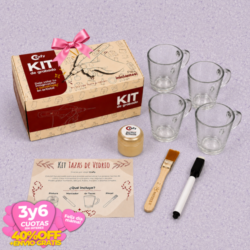 Kit de Grabado Tazas de Vidrio
