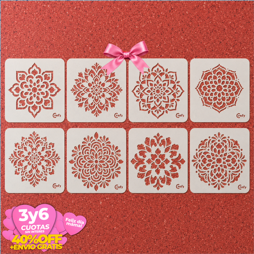 Set 8 Stencils Mandalas