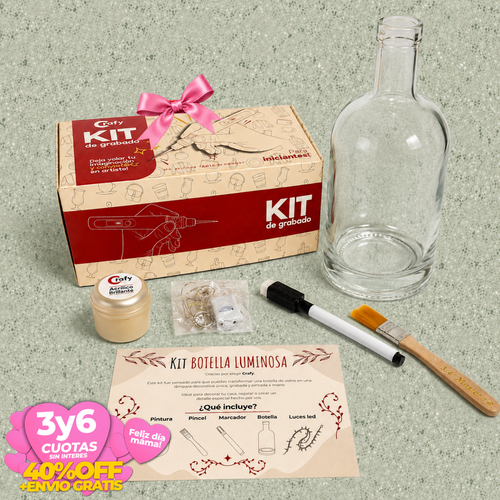 Kit Grabado Botella Luminosa