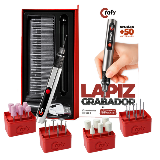 Kit Completo Lapiz grabador Crafy + 4 Sets de puntas