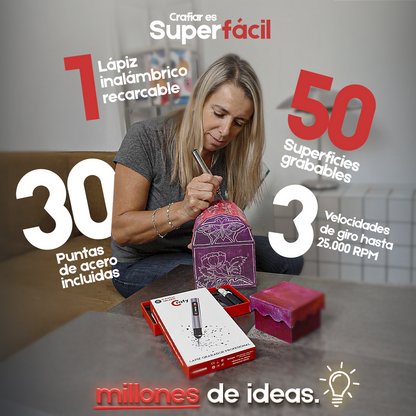 Lápiz Grabador + 30 puntas GRATIS - Crafy®