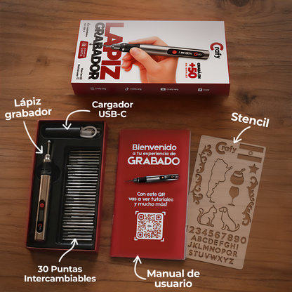 Lápiz Grabador + 30 puntas GRATIS - Crafy®